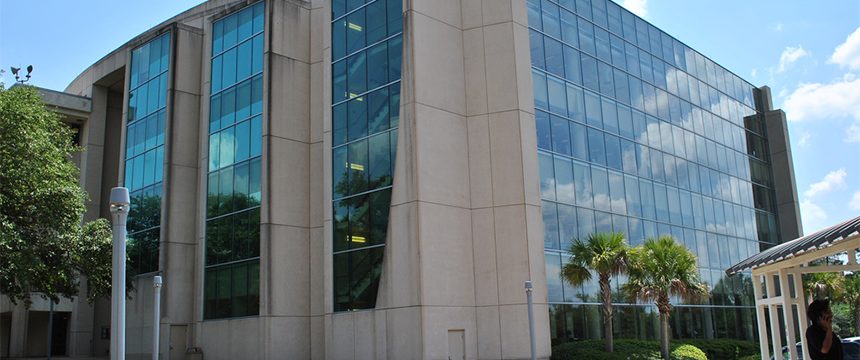 Side view of Marx Library