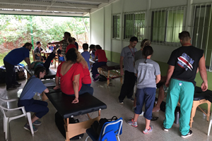 PT and OT Teams at work during the clinic set up at the Bajo Capulin School.