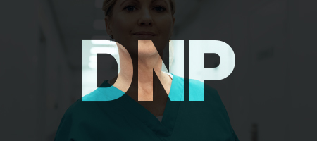 DNP  text over nurse image.