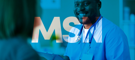  MSN text over nurse image.