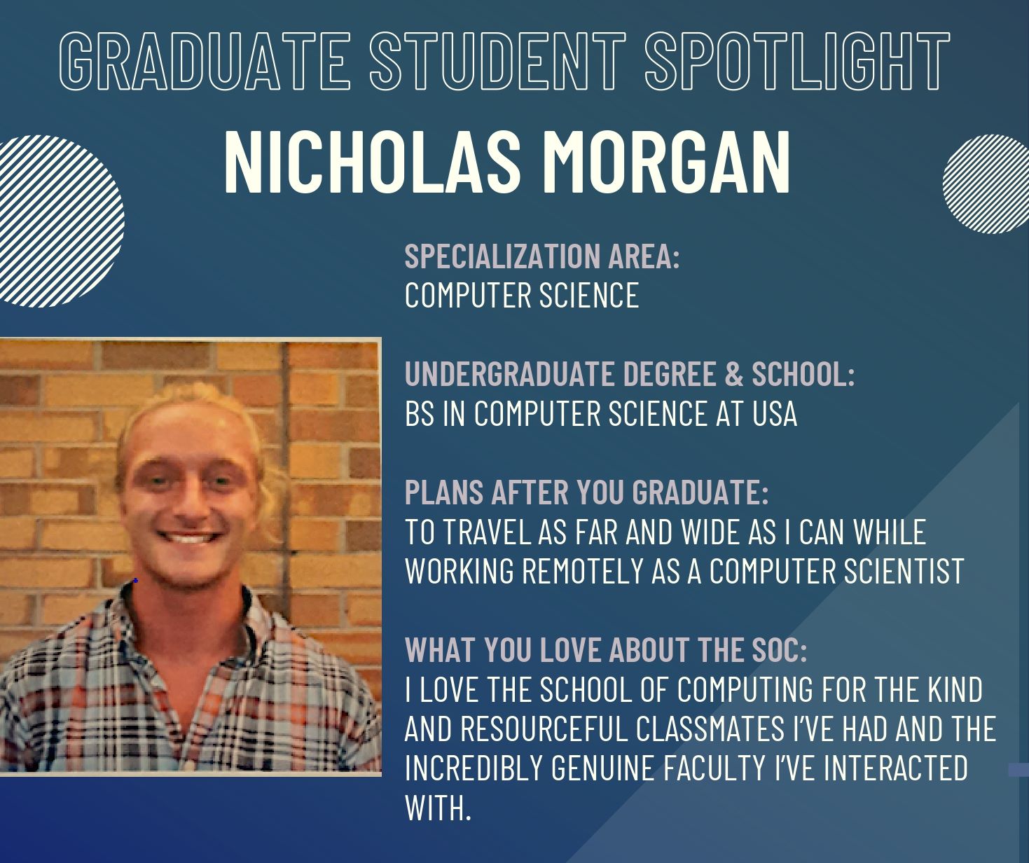 Graduate Student Spotlight - Nicholas Morgan