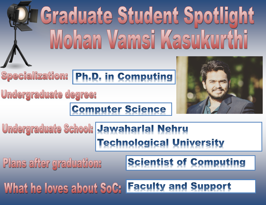 Graduate Student Spotlight: Mohan Vamsi Kasukurthi