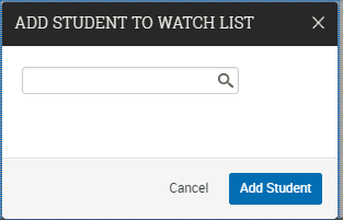 Add student to a watch list pop up