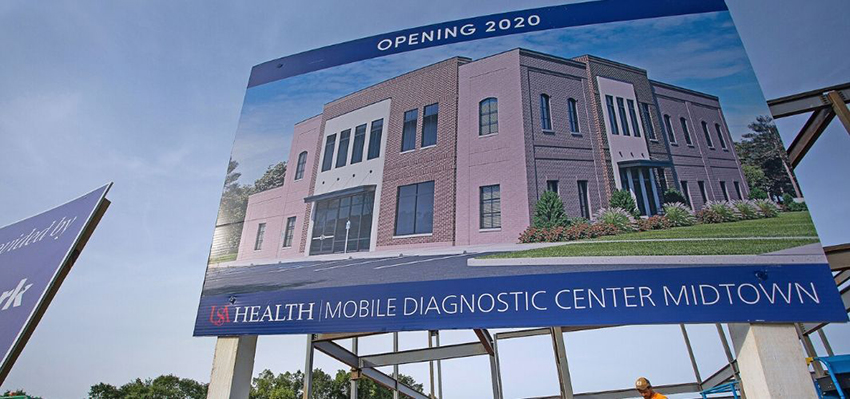 Billboard showing new Healthcare facilities