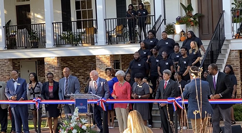 Ribbon cutting ceremony at Multicultural Center.