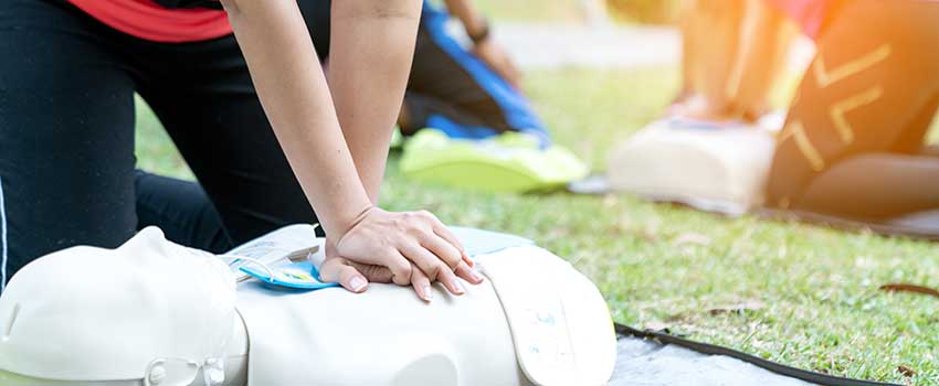 CPR Training outside.