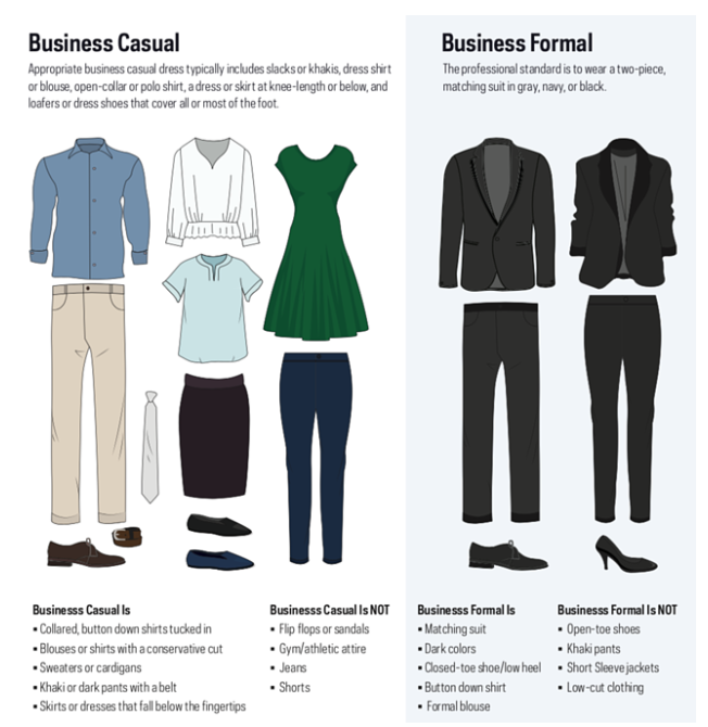 picture of proper business attire for a career fair