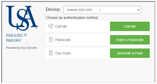 Screenshot of Duo Authentication