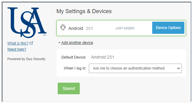 Screenshot of Manage Your Devices