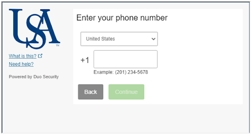 Screenshot of Enter the phone number of the device you wish to add