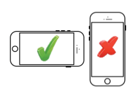 Graphic showing you to hold your phone horizontally