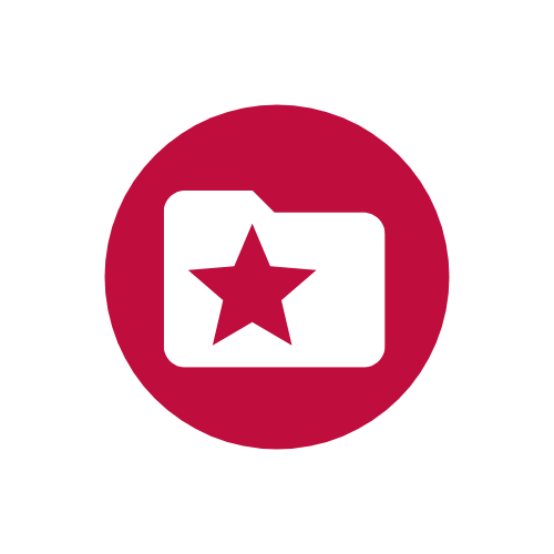 File folder icon with star in red circle