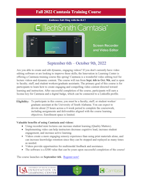 screenshot of past Camtasia course flyer