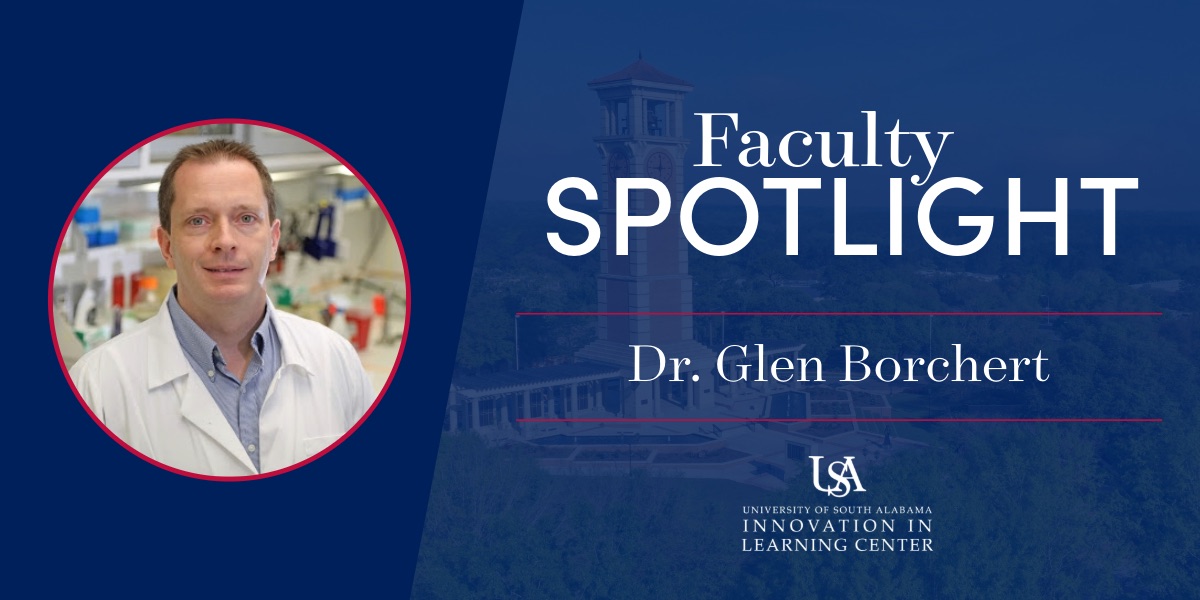 faculty spotlight banner showing photo of dr. glen borchert