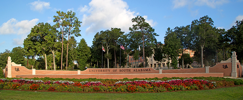 University of South Alabama Campus Sign