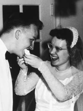 President Whiddon and wife on their wedding day.
