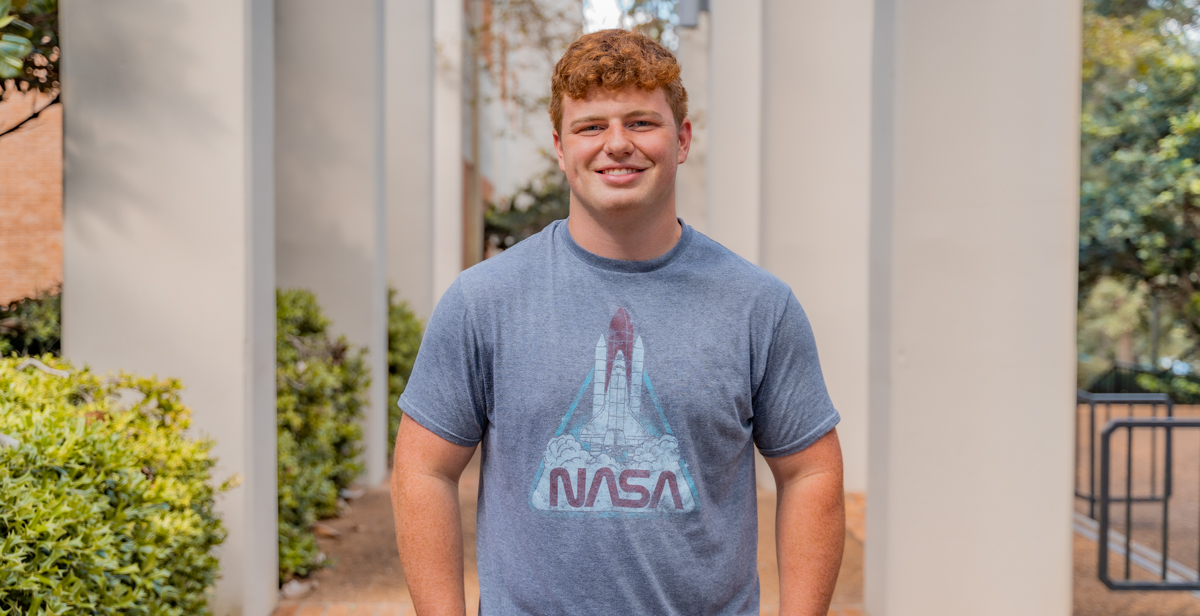 Cooper Forsyth, a geology major from McCalla, Alabama, has plans to go to graduate school and earn a Ph.D. Field research and travel pique his interest.  data-lightbox='featured'