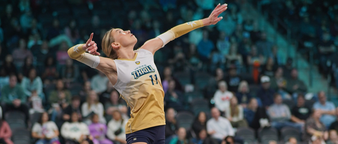 Hannah Maddux, who earned bachelor’s and master’s degrees from the University of South Alabama, was drafted to the Vegas Thrill in the inaugural season of the new Pro Volleyball Federation. She plans eventually to go into sports broadcasting. 