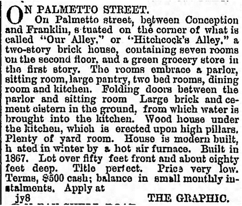 Mobile Daily Tribune article from November 4, 1874. 